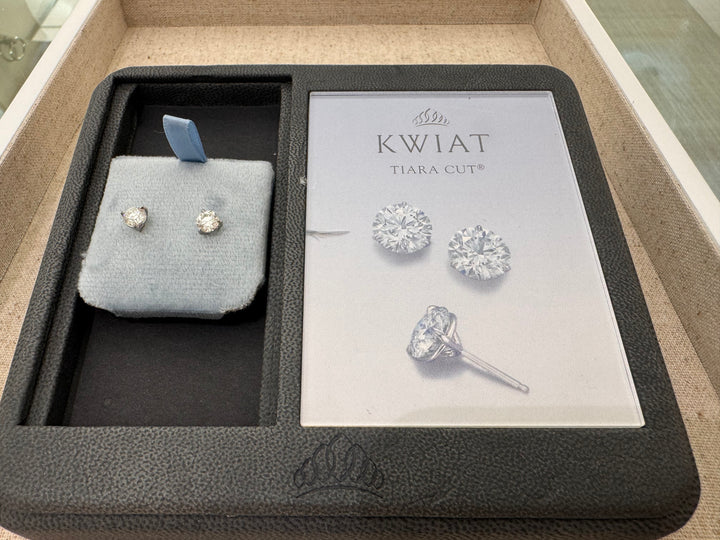 Round Diamond Stud Earrings in Platinum - 1.21ct