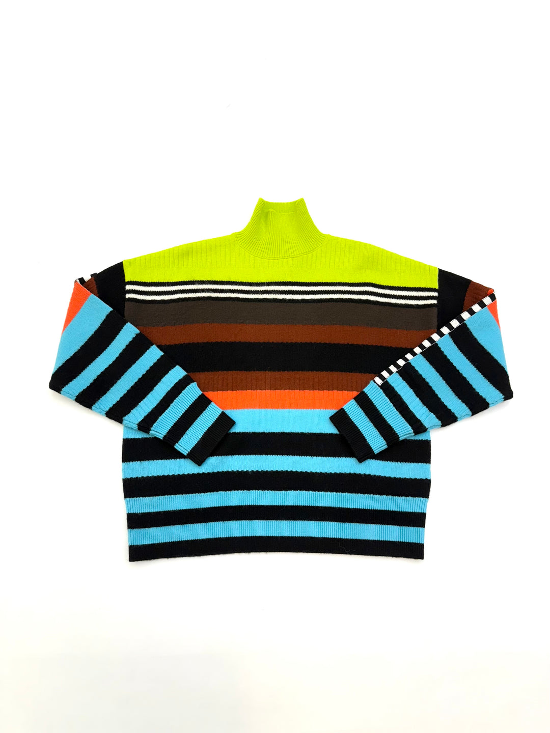 BRUSHED TURTLENECK SWEATER - Neon Multi