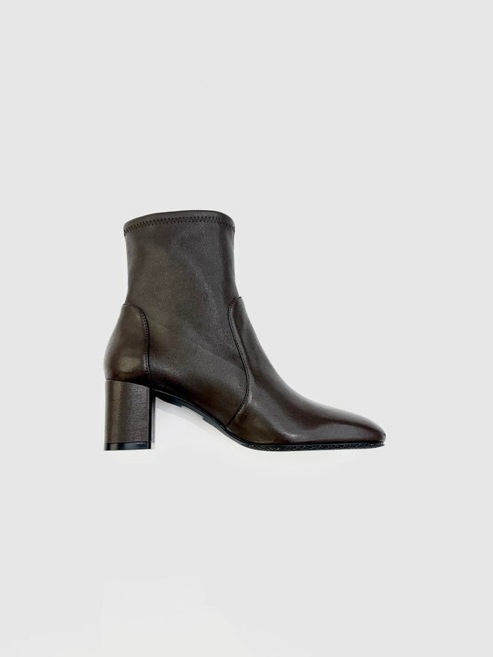 LUCIE ZIP BOOTIE - Dark Brown