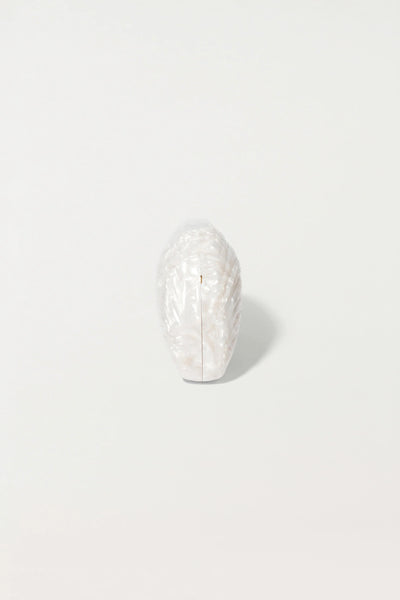 Bridget Pearl Oyster Clutch - White
