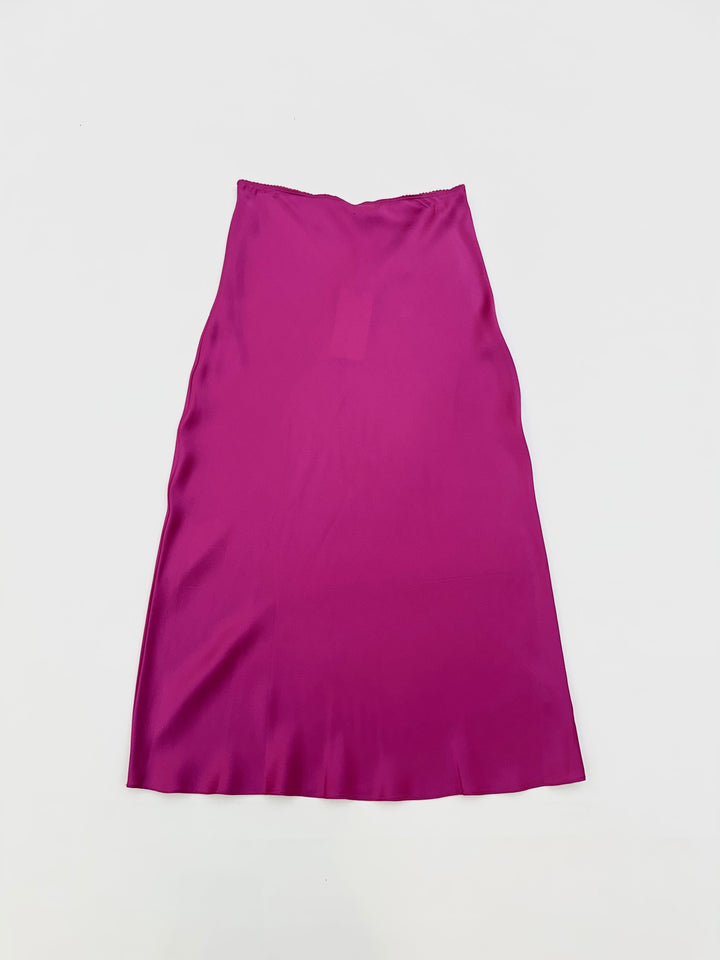 MIRANDA TRIM BIAS CUT PULL ON SILK SKIRT - More Colors Available