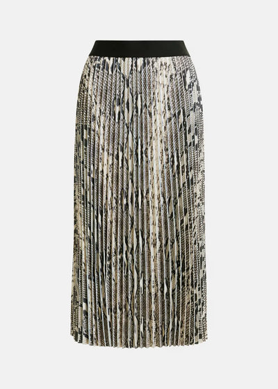 INDIRA PLEATED MIDI SKIRT - Snakeskin Multi