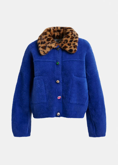 INTENTION JACKET WITH COLLAR - Black/Blue/Brown
