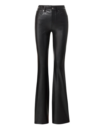 BEVERLY SKINNY-FLARE VEGAN LEATHER PANT - BLACK