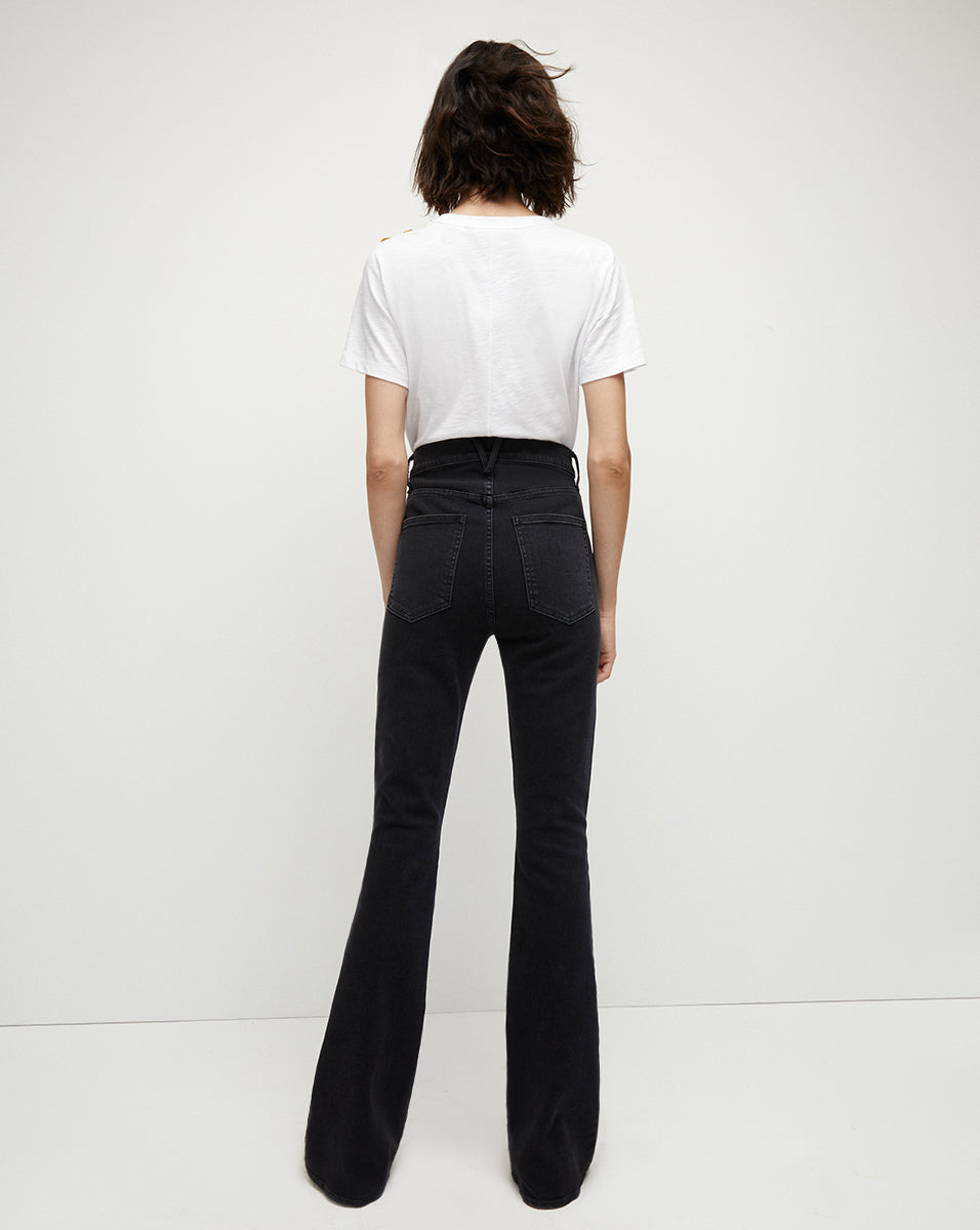 BEVERLY SKINNY FLARE JEAN - Washed Onyx