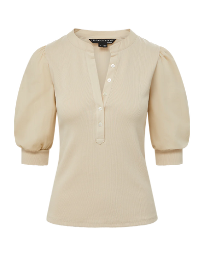 Coralee Puff-Sleeve Tee - Limestone