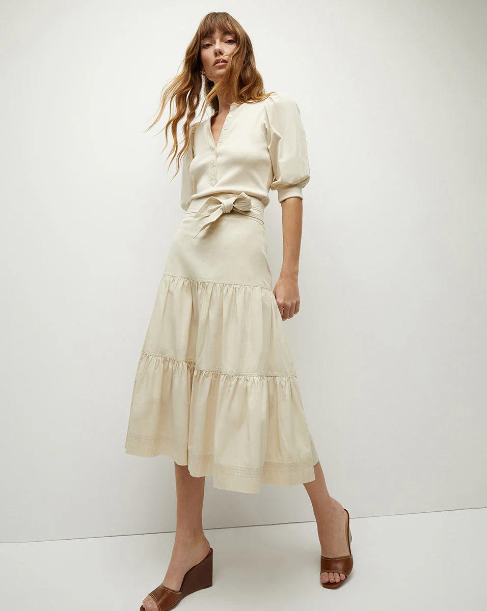 Coralee Puff-Sleeve Tee - Limestone