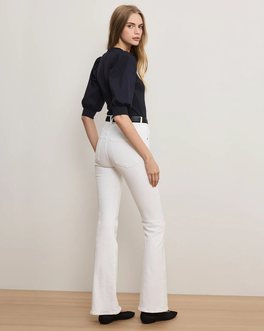 Beverly Skinny Flare Jean - White