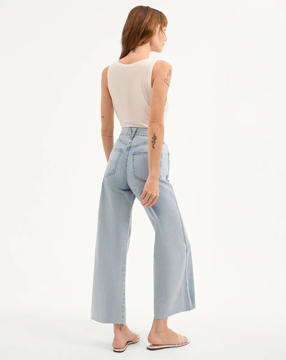 Taylor Cropped Wide-Leg Jean - Pale Stone