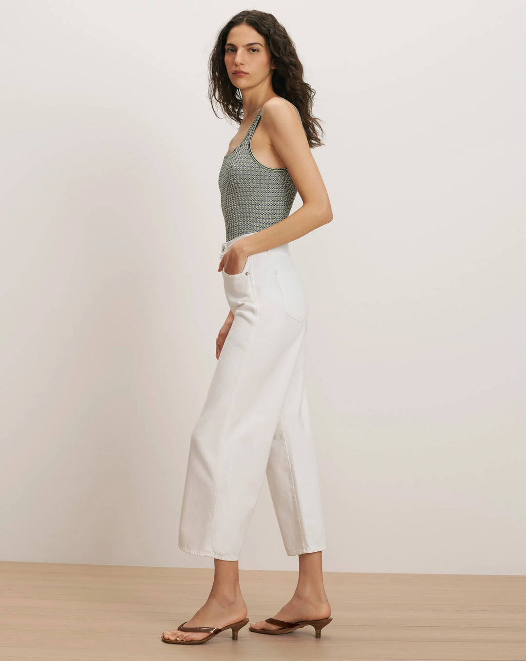 Taylor Cropped High Rise jeans - White
