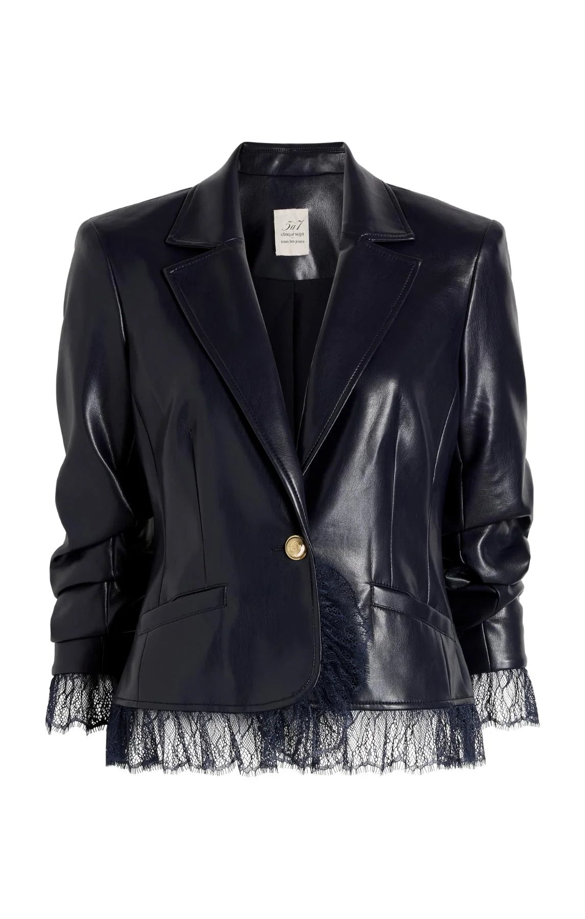 VEGAN LEATHER LE PETIT ROXIE BLAZER - Black