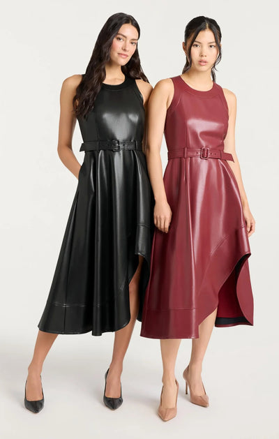 VEGAN LEATHER ZELDA DRESS - More Colors Available