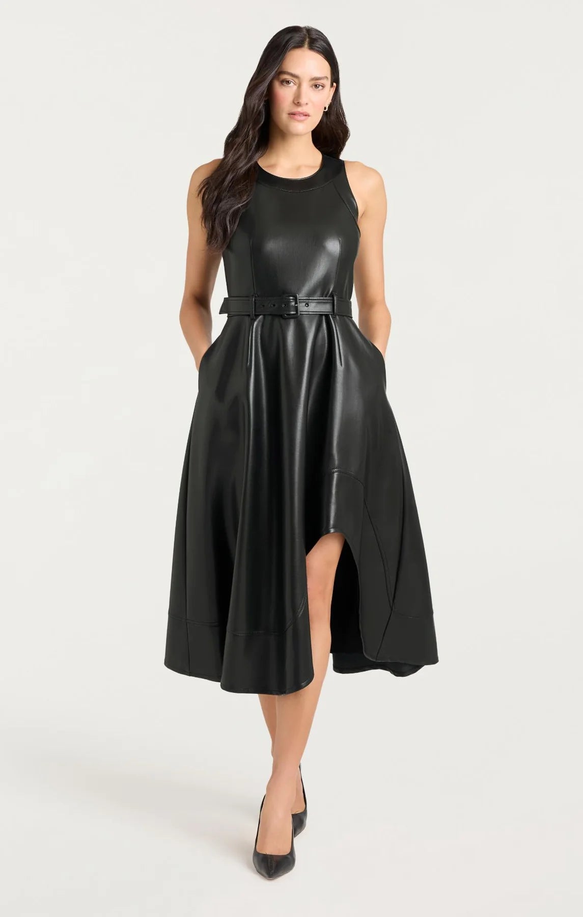 VEGAN LEATHER ZELDA DRESS - More Colors Available