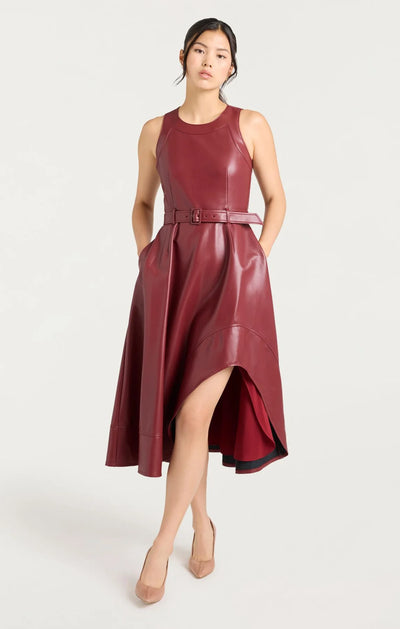 VEGAN LEATHER ZELDA DRESS - More Colors Available
