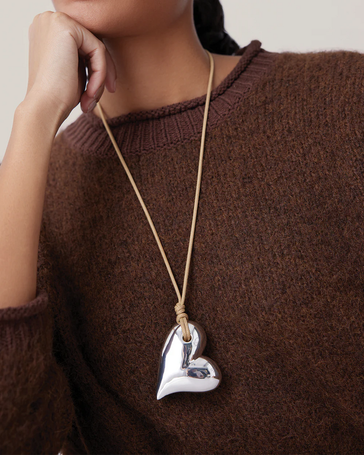Mega Art Heart on String - Silver