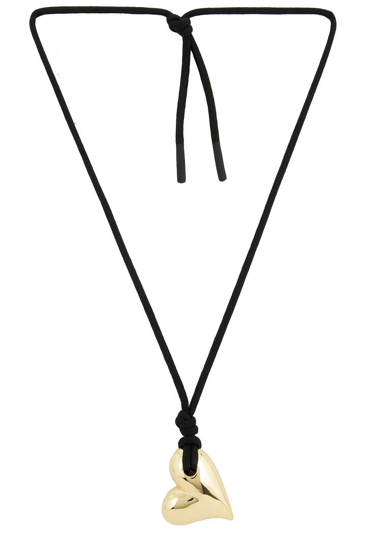 Art Heart on Black String - Gold