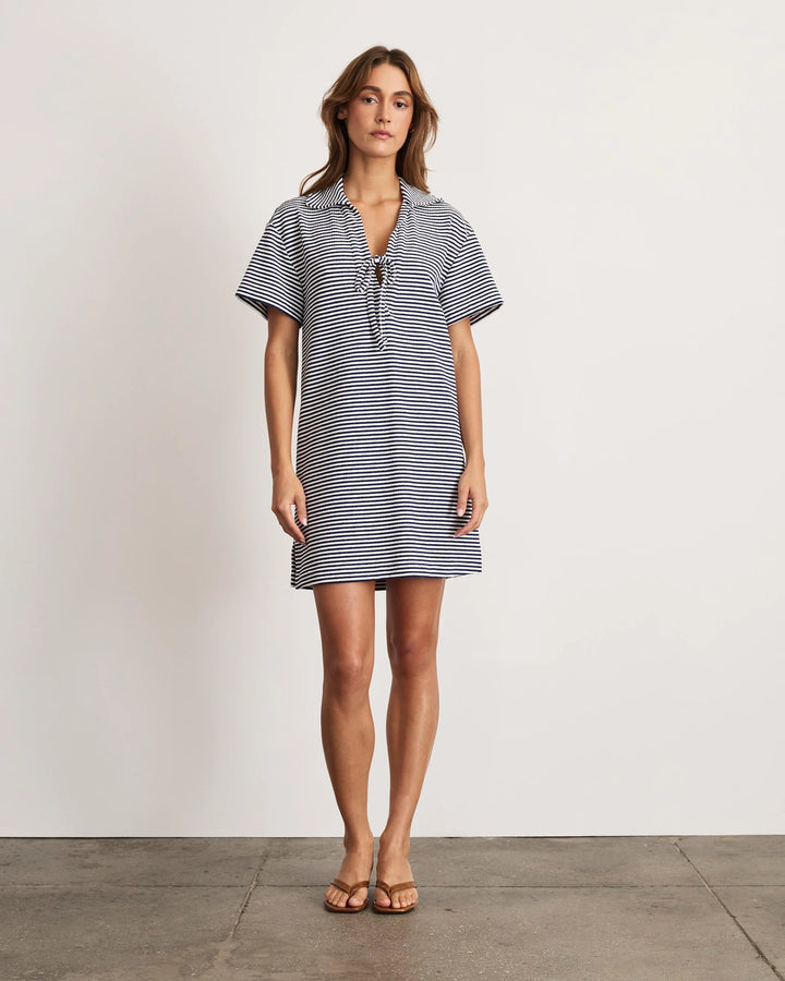 Joni Dress -  MARITIME BLUE/ CREAM MULTI