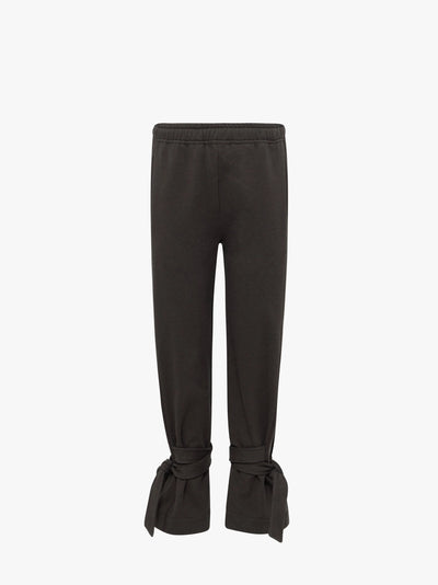 TIED BOW JOGGERS - Dark Brown Melange