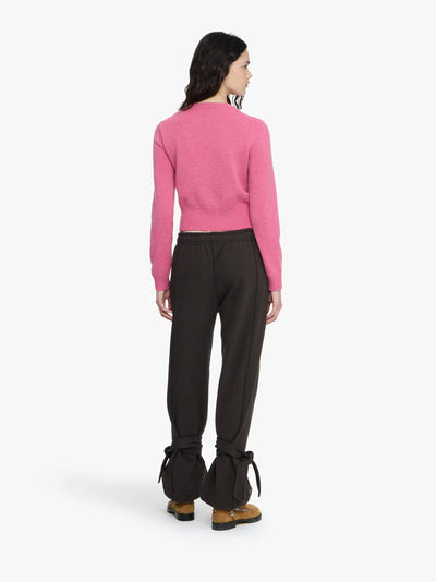 TIED BOW JOGGERS - Dark Brown Melange