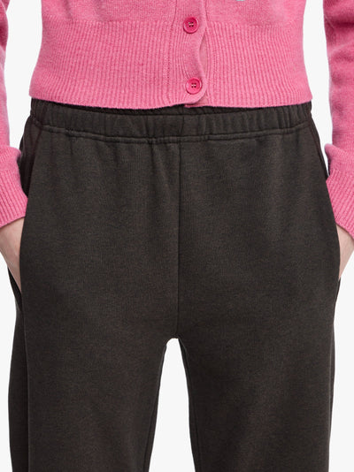 TIED BOW JOGGERS - Dark Brown Melange