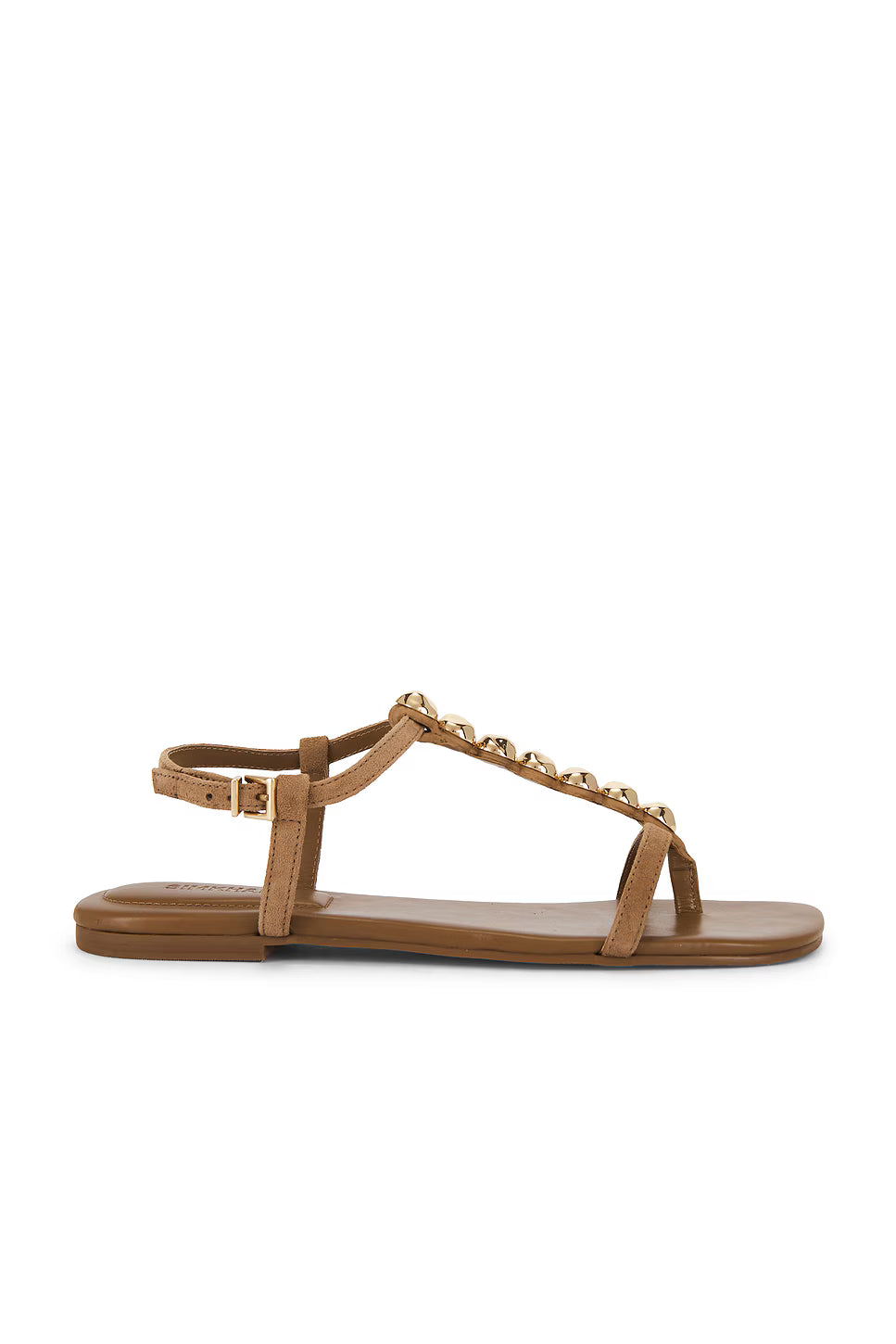 Amaya Suede Thong Flat Sandal - Camel