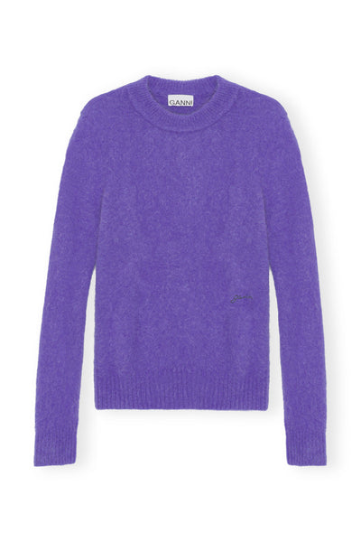 BRUSHED ALPACA O-NECK - Simply Purple