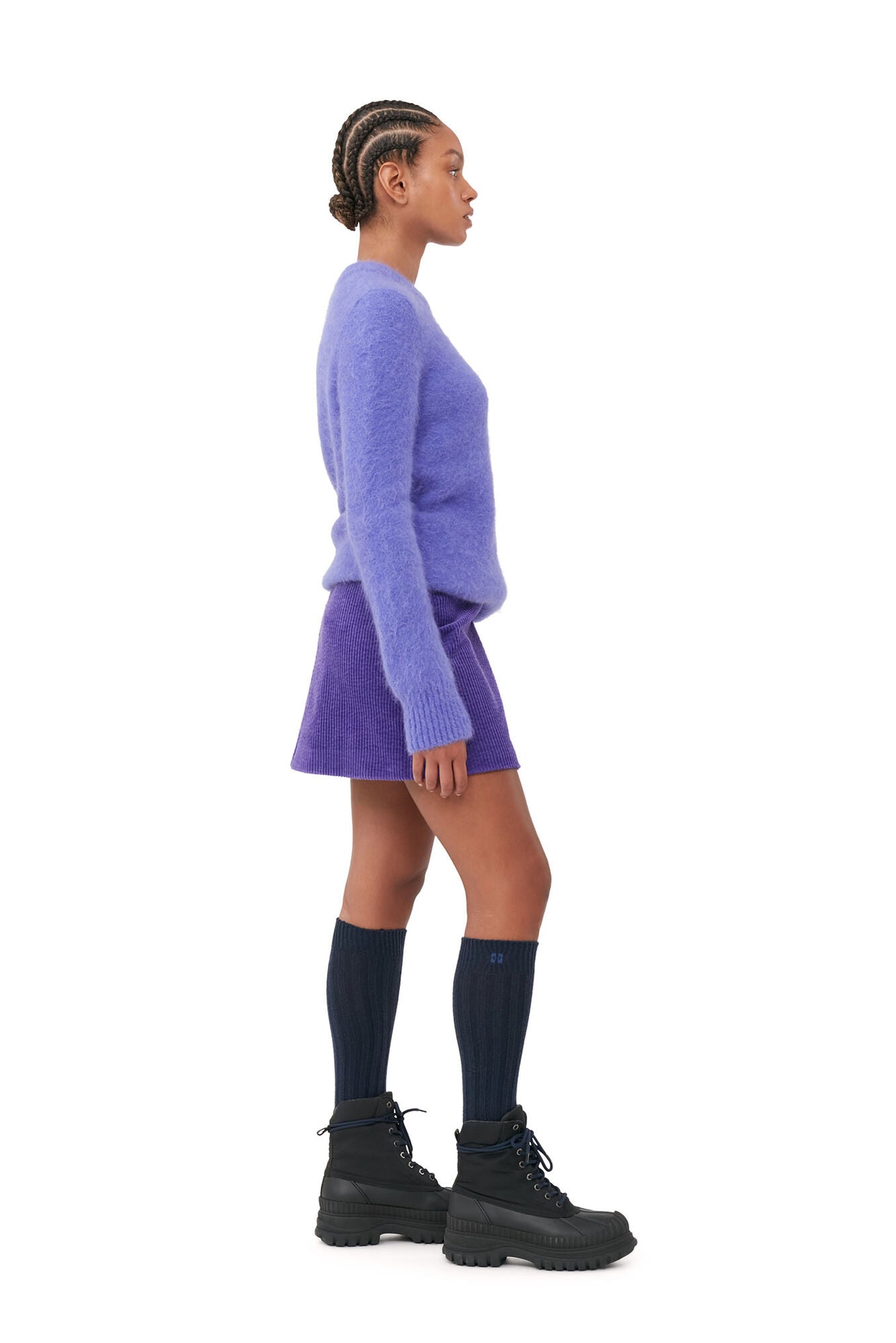 BRUSHED ALPACA O-NECK - Simply Purple