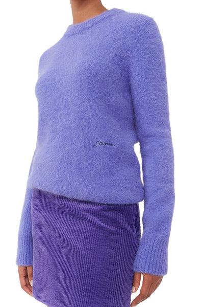 BRUSHED ALPACA O-NECK - Simply Purple