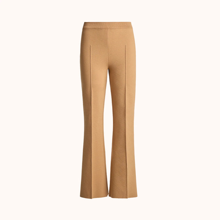GEOMETRIC JACQUARD KICK PANT - Butterscotch