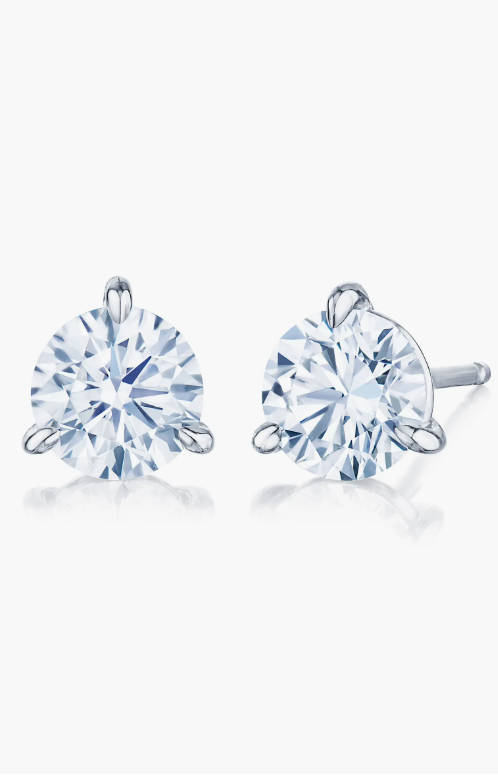 Round Diamond Stud Earrings in Platinum - 1.21ct