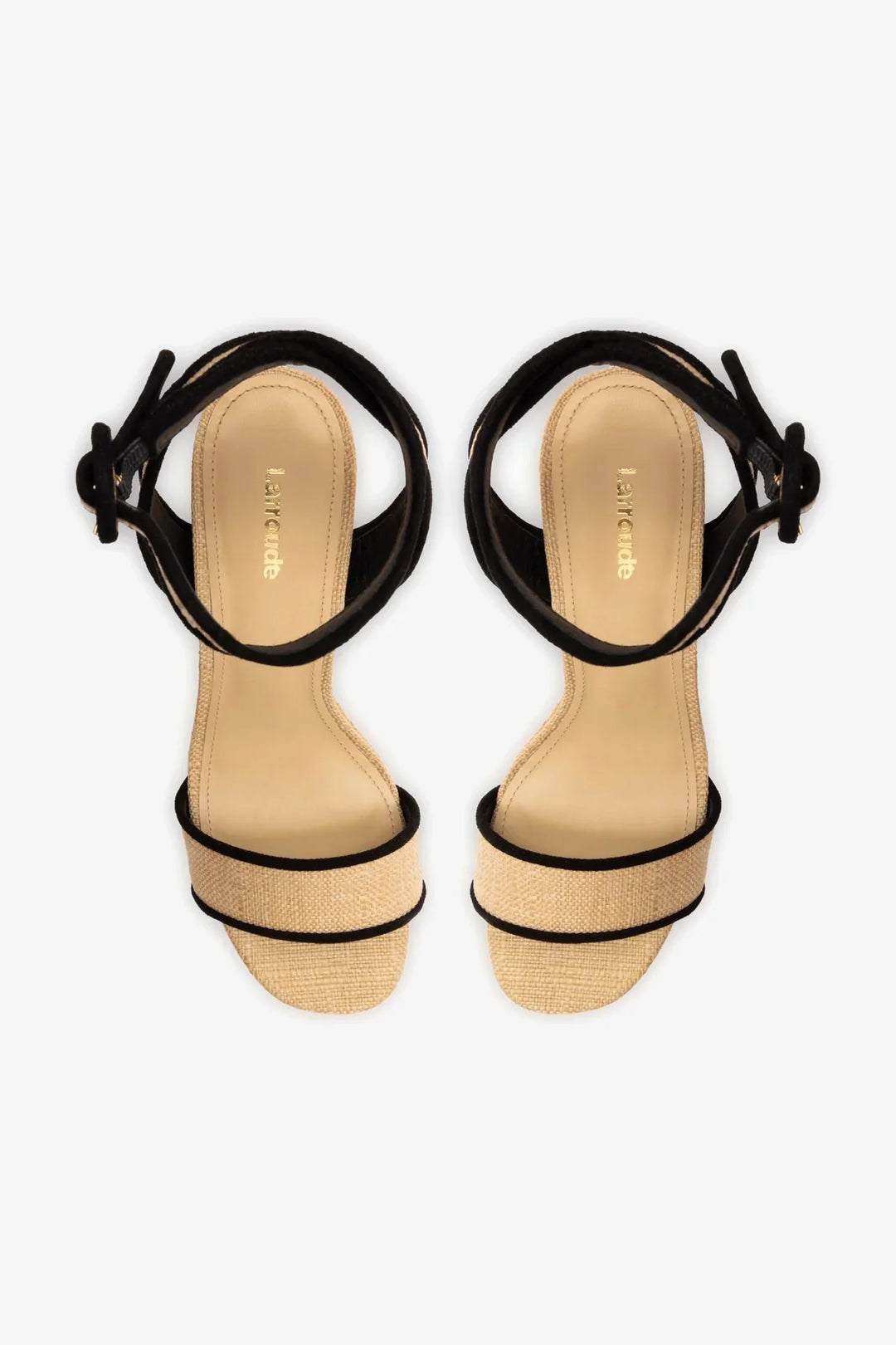 Dolly Sandal - Beige Raffia/Black Trimming
