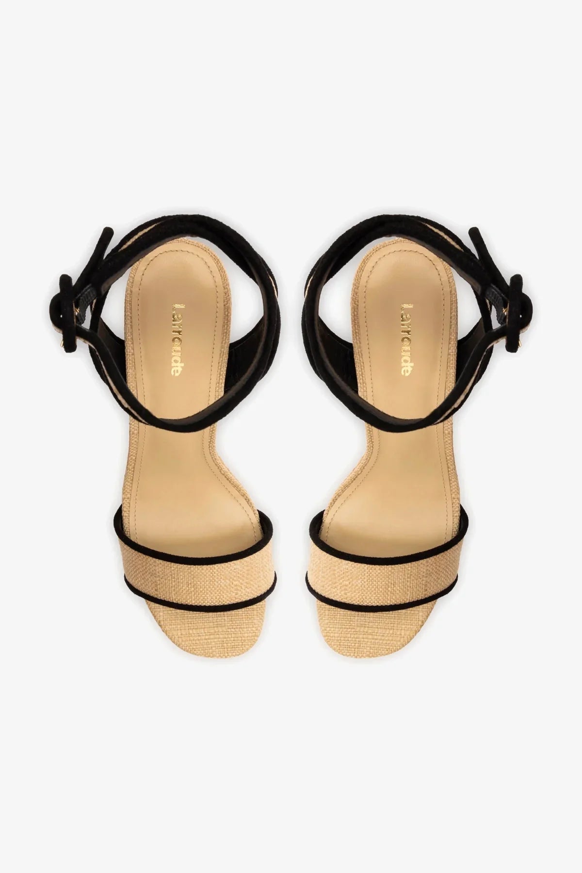 Dolly Sandal - Beige Raffia/Black Trimming