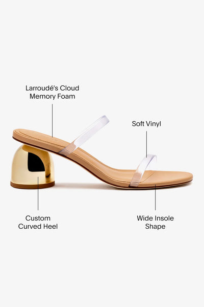 Dew Drop Mule - Tan Leather and Vinyl