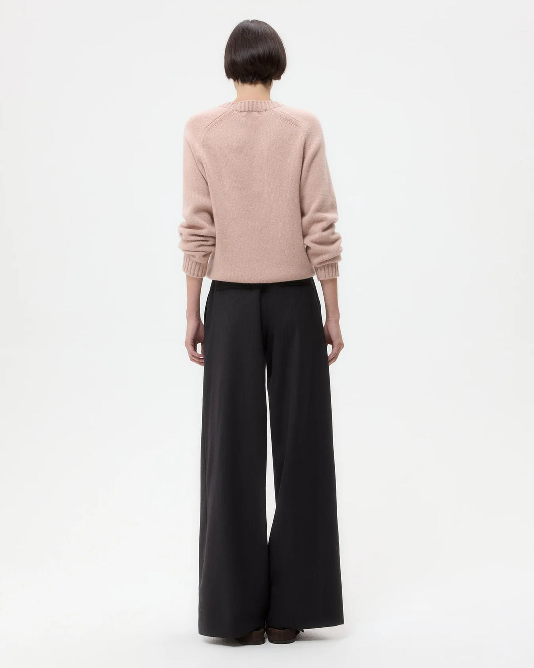 Downing Pant in Micro Herringbone Wool Suiting - Charcoal