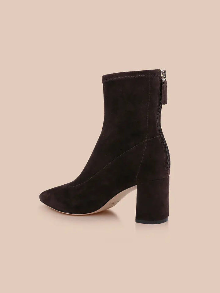 Salome Stretch Suede Boot - Brown