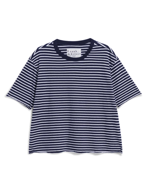 Perry Crew Short Sleeve Tee - Navy Stripe
