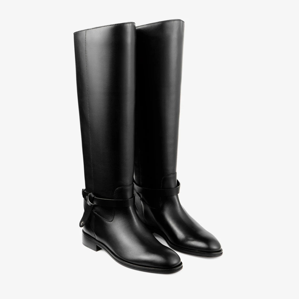 Lawton Knee Boot Flat - Black