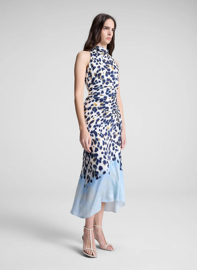 Grace Printed Midi Skirt - Navy/Light Blue