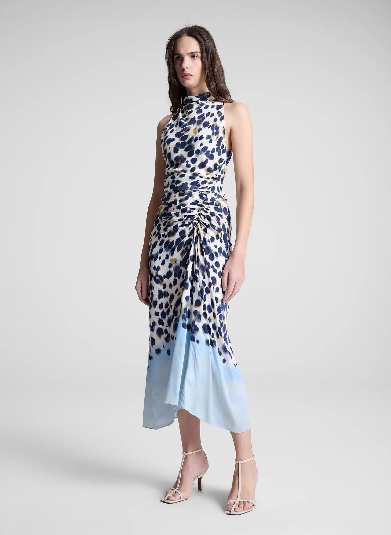 Grace Printed Midi Skirt - Navy/Light Blue