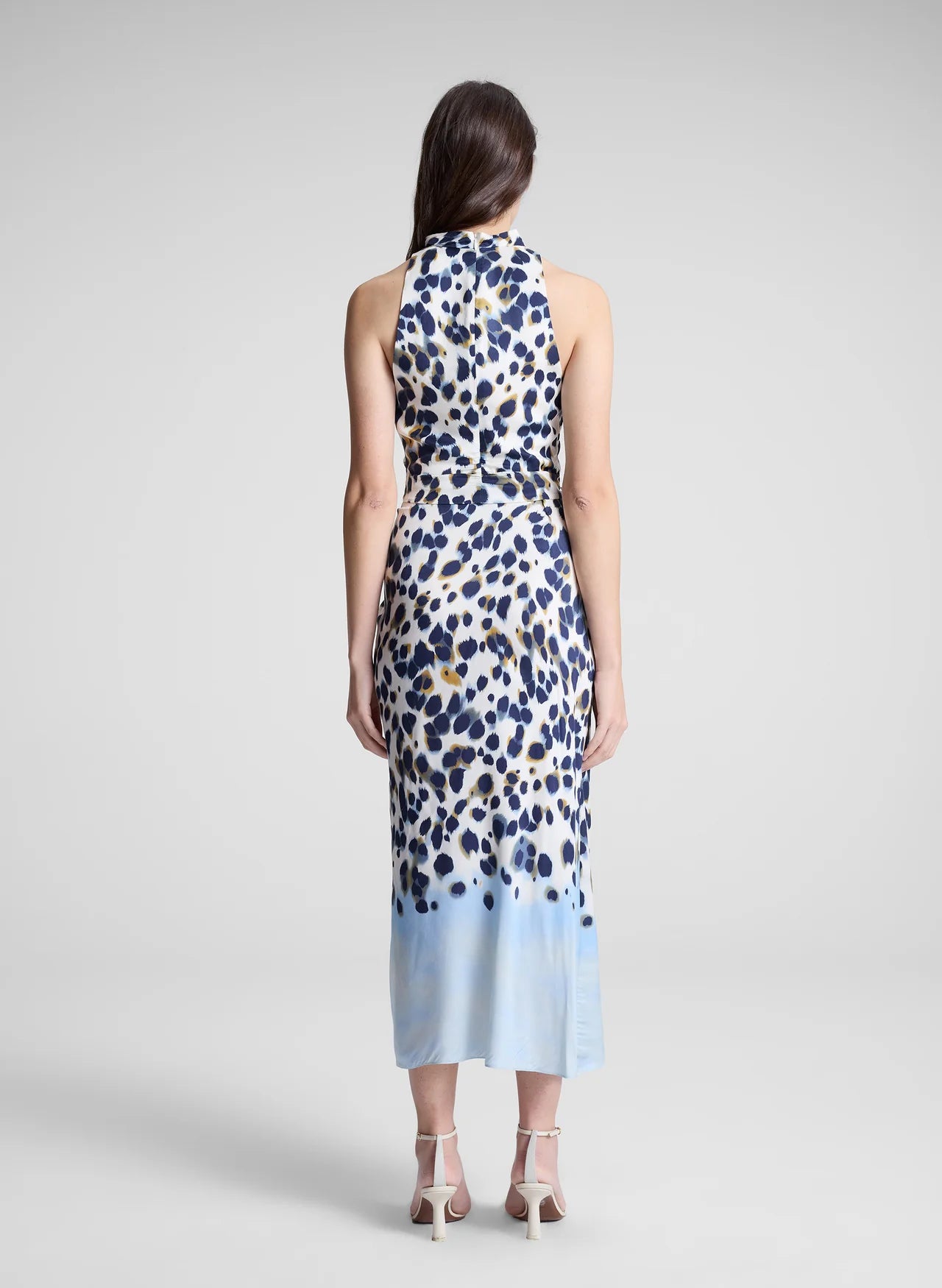 Grace Printed Midi Skirt - Navy/Light Blue