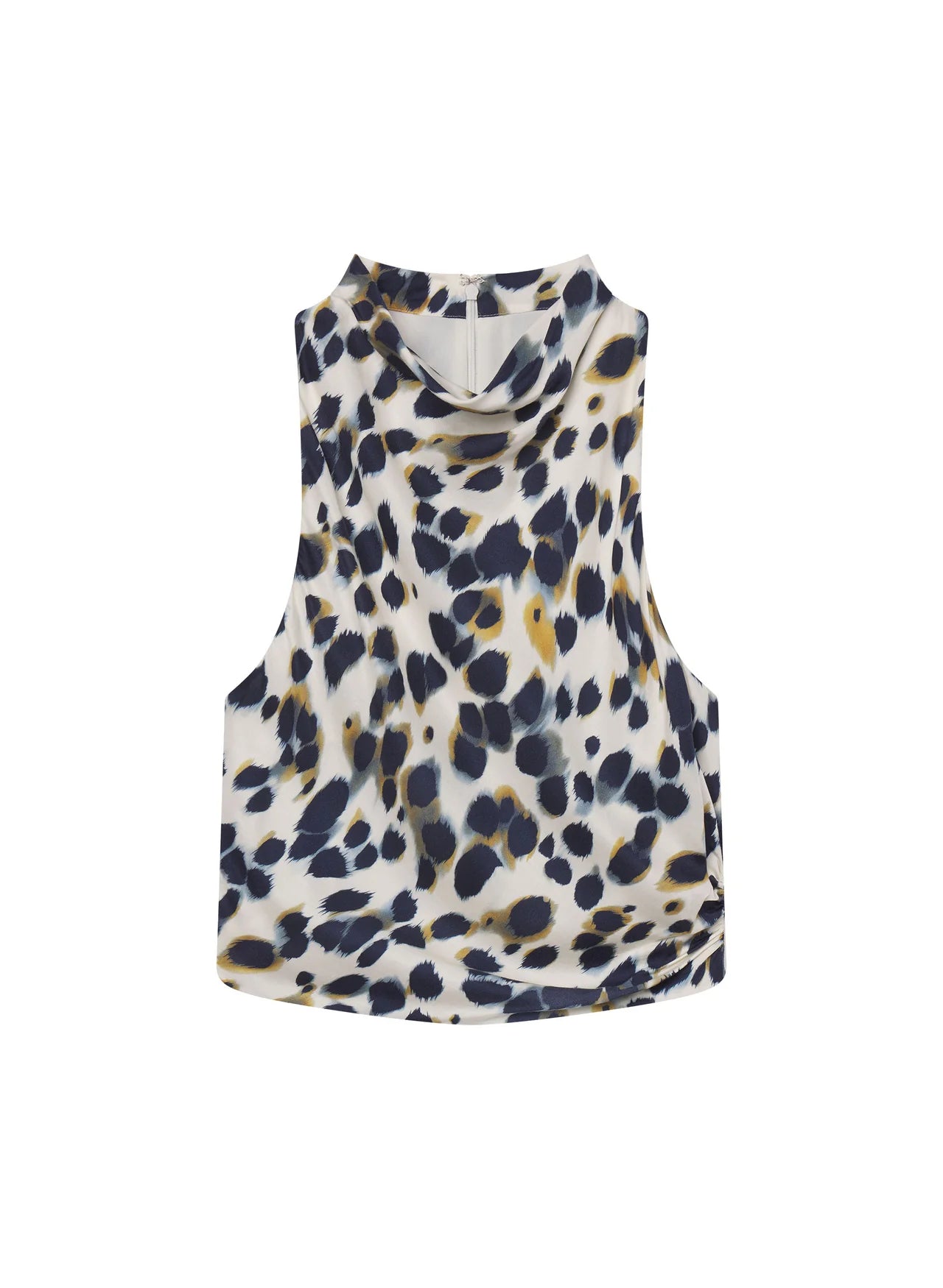 Lily Printed Sleeveless Top - Navy/Light Blue