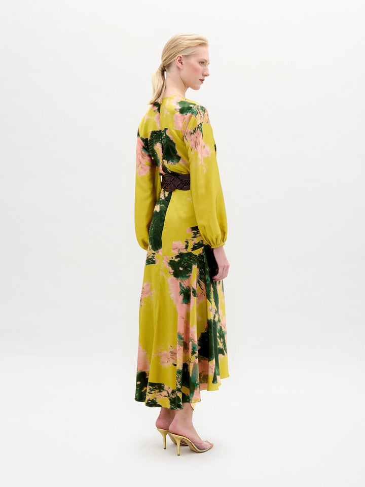 LIMA DRESS - Bright Gold Floral