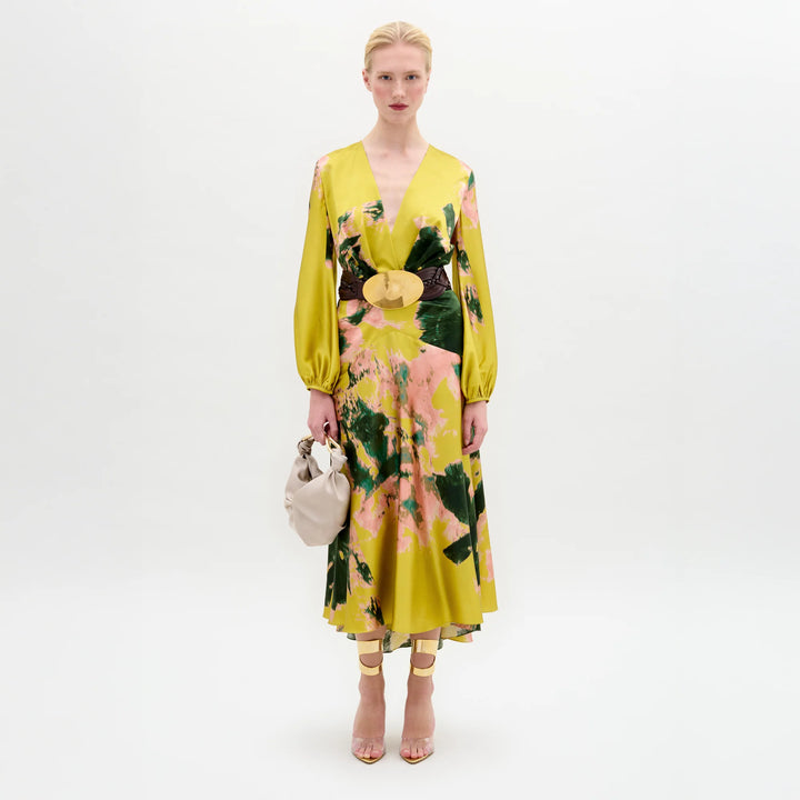 LIMA DRESS - Bright Gold Floral