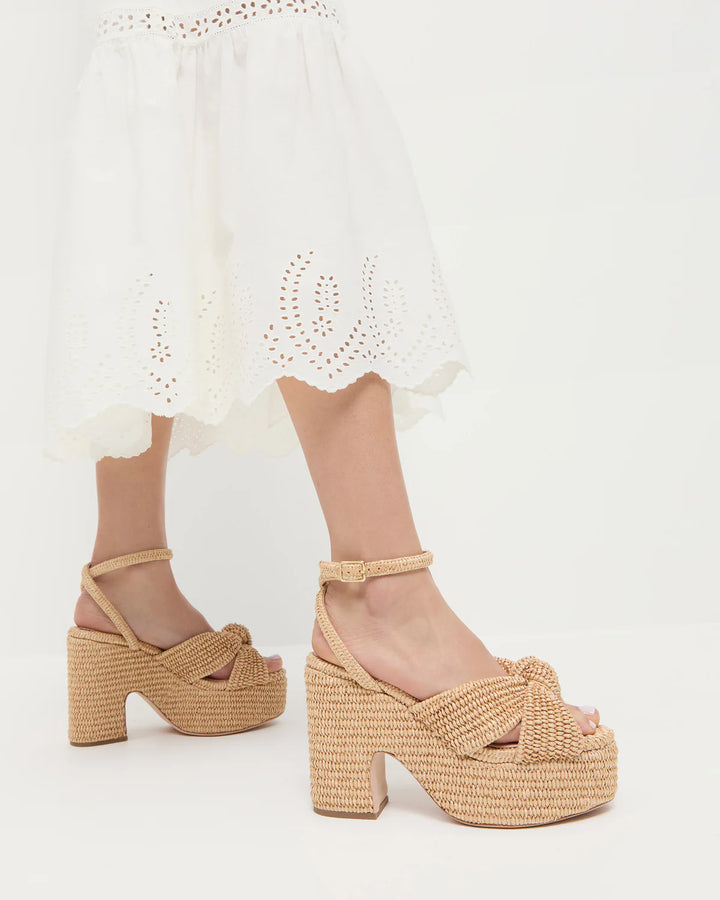 Liza Chunky Platform Sandal - Rattan