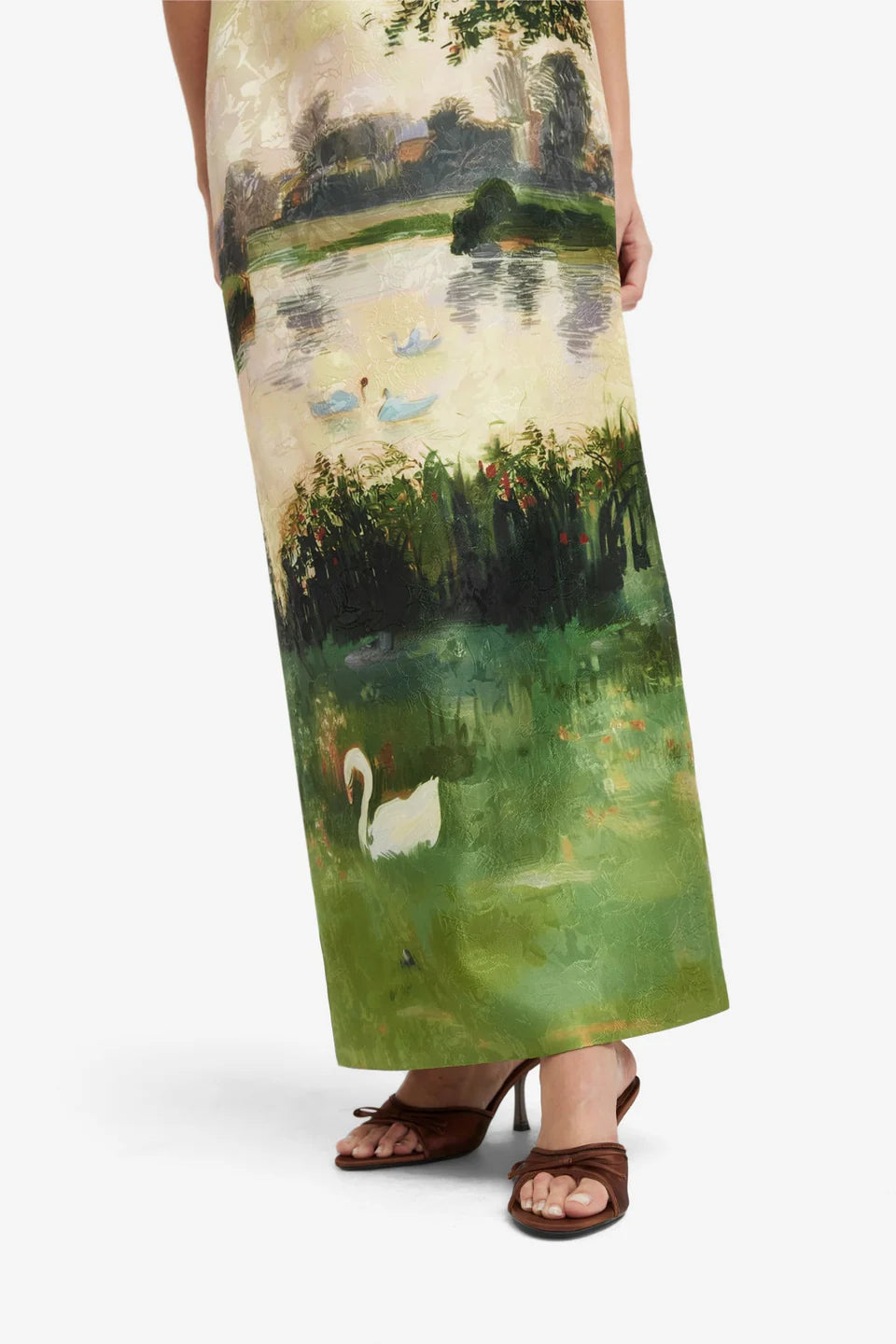 Ava Jacquard Bustier Maxi Dress - Green Multi