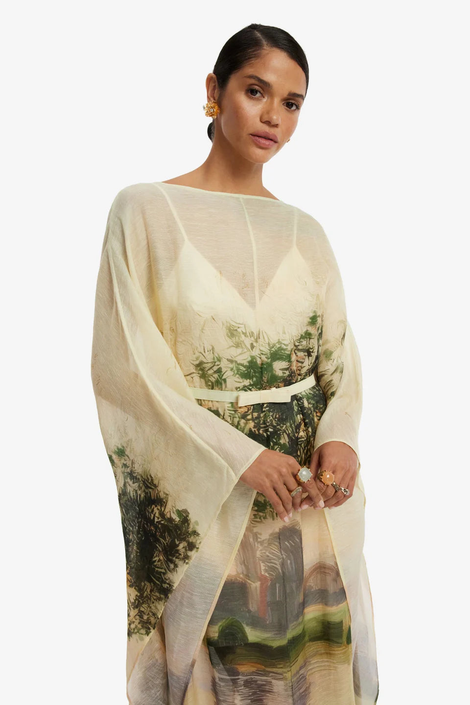Willow Kaftan Maxi Dress - Green Multi