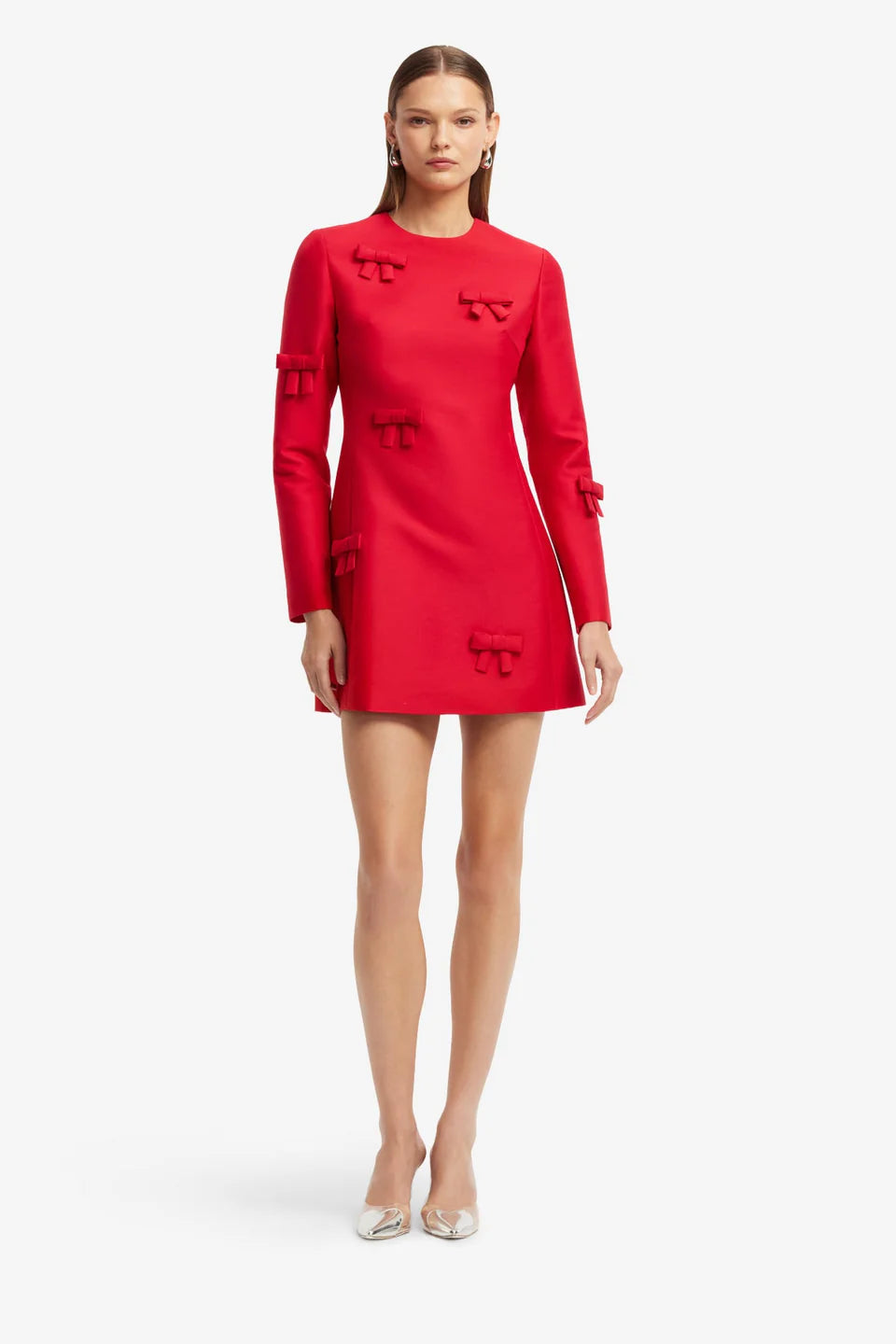 Aliza Bow Mini Dress - Red