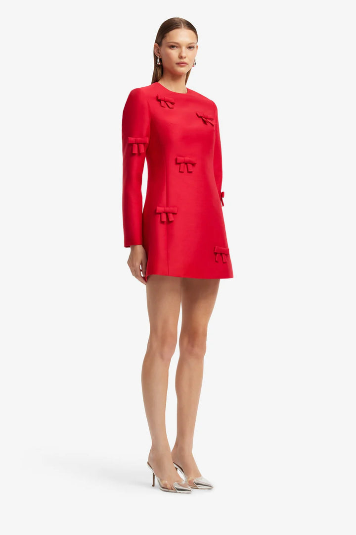 Aliza Bow Mini Dress - Red