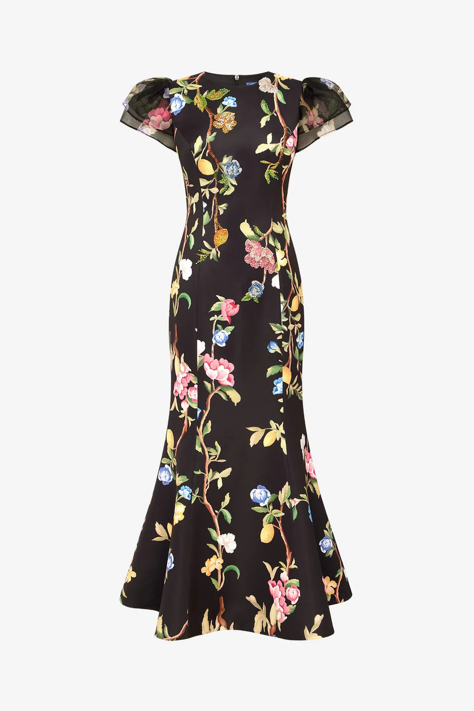 Sofia Embellished Puff Sleeve - Black Multi