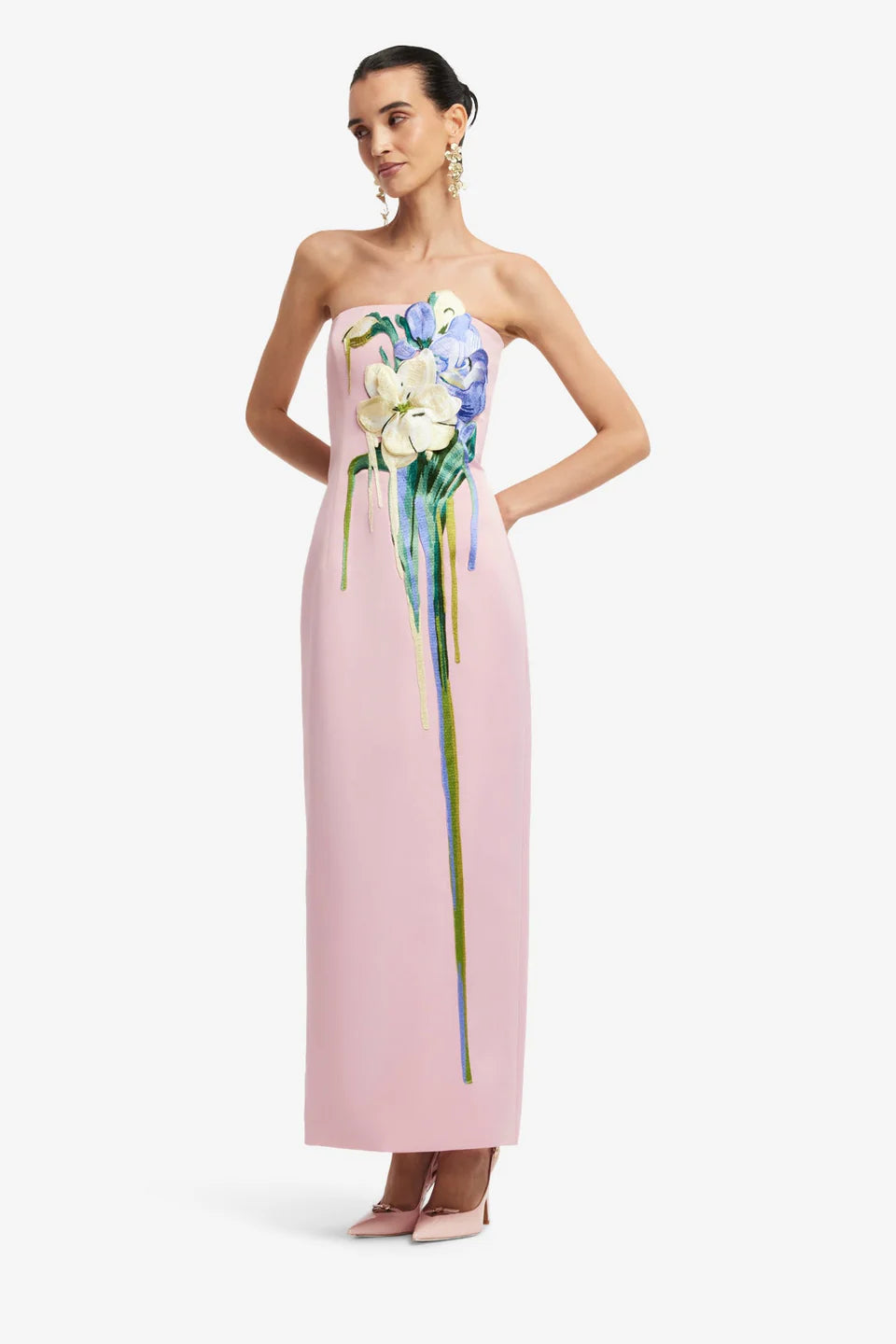 Rayna Embroidered Maxi - Pink Multi